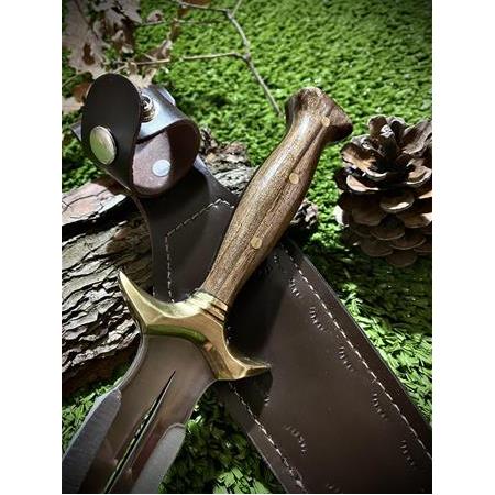 El Yapımı Çift Ağız Kamp Bıçağı Kama (Ceviz Kabze)