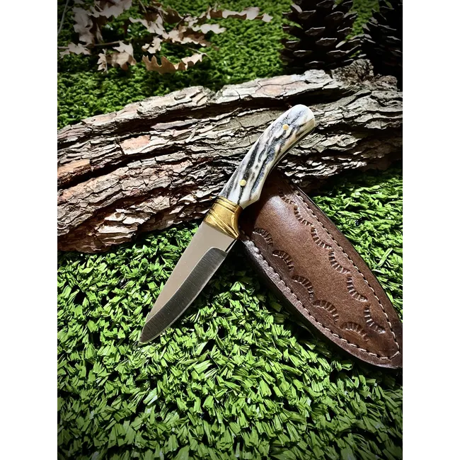 El Yapımı Mini Bushcraft Camp Bıçağı (Geyik Boynuz)
