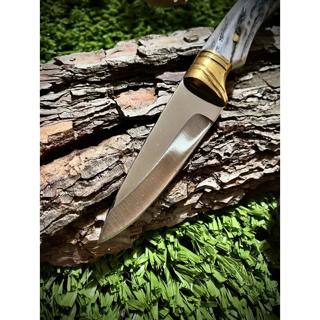 El Yapımı Mini Bushcraft Camp Bıçağı (Geyik Boynuz)