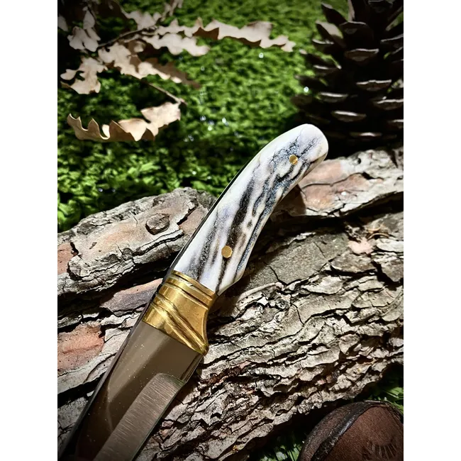El Yapımı Mini Bushcraft Camp Bıçağı (Geyik Boynuz)