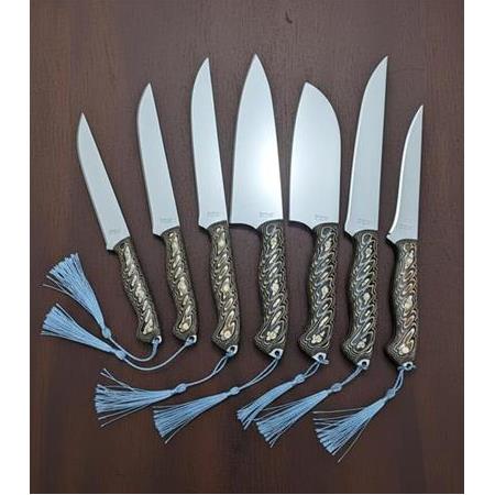 El Yapımı Mutfak Bıçak Seti 7Li (Stantlı)