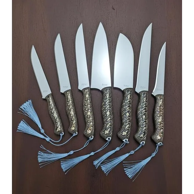El Yapımı Mutfak Bıçak Seti 7Li (Stantlı)