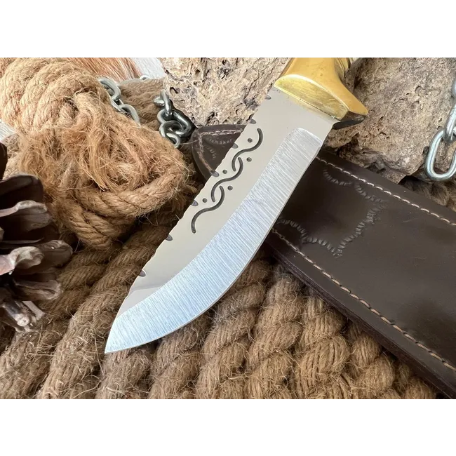 İşlemeli Namlu Bushcraft Kamp Bıçağı