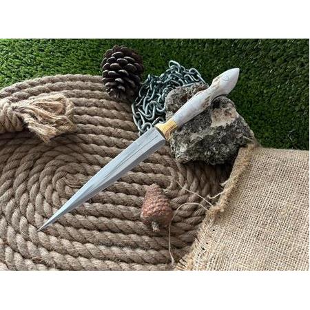 El Yapımı Çift Ağız Kampçı Bıçağı No:4 ( Geyik Boynuz )