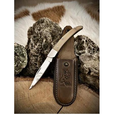 El Yapımı Örgülü Kemik Cep Çakısı (MA) No:2