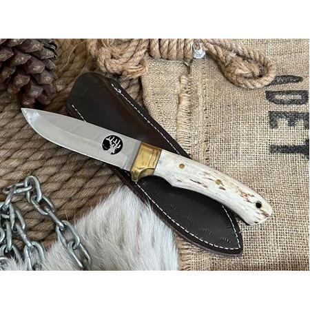 El Yapımı Geyik Motifli Doğa Bıçağı