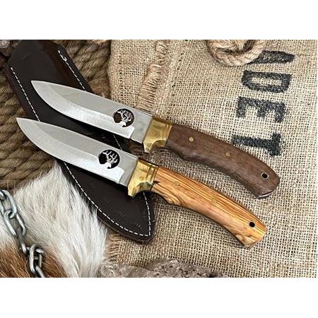 El Yapımı Geyik Motifli Doğa Bıçağı (Ceviz-Zeytin)