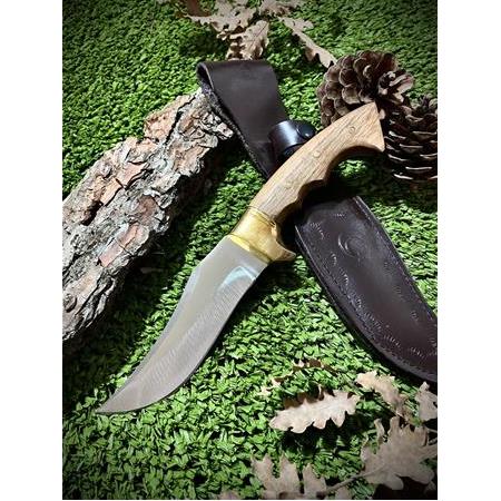 El Yapımı Prinç Örgülü Kampçı Bıçağı