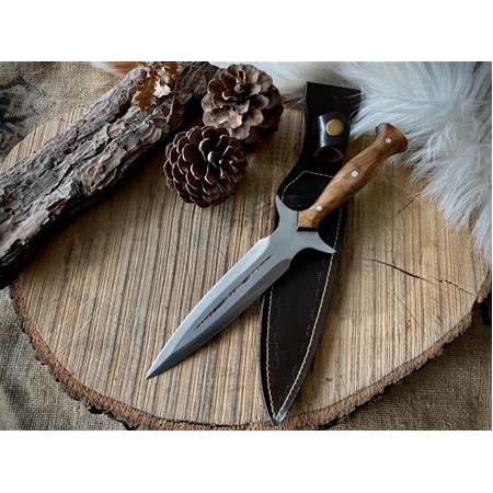 El Yapımı Çift Ağız Avcı  Kamp  Bıçağı Kama (Ceviz Kabze)