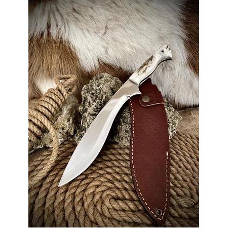 El yapımı Büyük Kampçı Av Bıçağı (Geyik Boynuz)