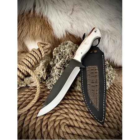 El Yapımı Geyik Boynuz Avcı Kamp Bıçağı