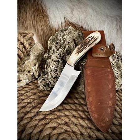 El Yapımı Geyik Boynuz Kamp Bıçağı