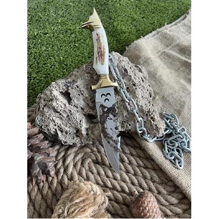 Prinç Örgülü Kurt Başlıklı Av Bıçağı