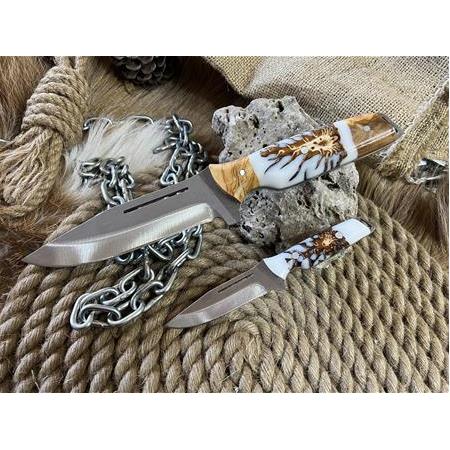 El Yapımı Babalı Oğullu Epoksi Kamp Bıçağı